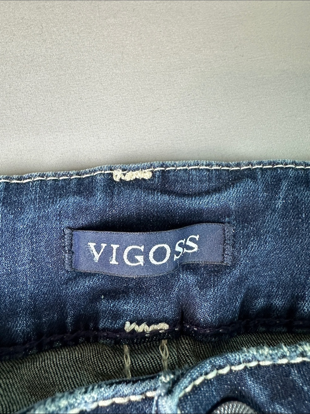 Vigoss Heritage Fit Faded Blue Capri Jeans Size 20 Plus Whisker Thick Stitch - Picture 2 of 13